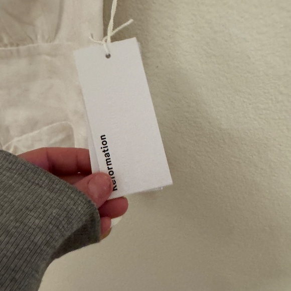 Reformation White Button Down Blouse size 4 - Picture 2 of 4